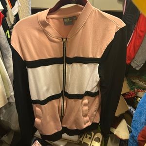 Black, White and Cream Bomber Jacket